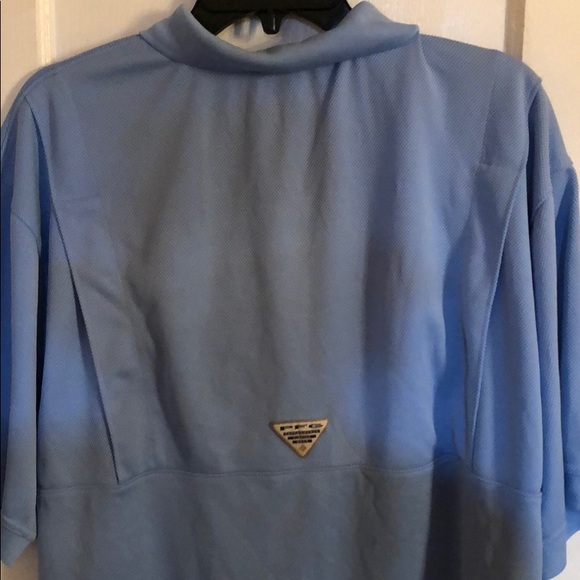 Columbia PFG Omni Shade Fishing Polo Shirt Men’s Large Light Blue - Picture 5 of 8